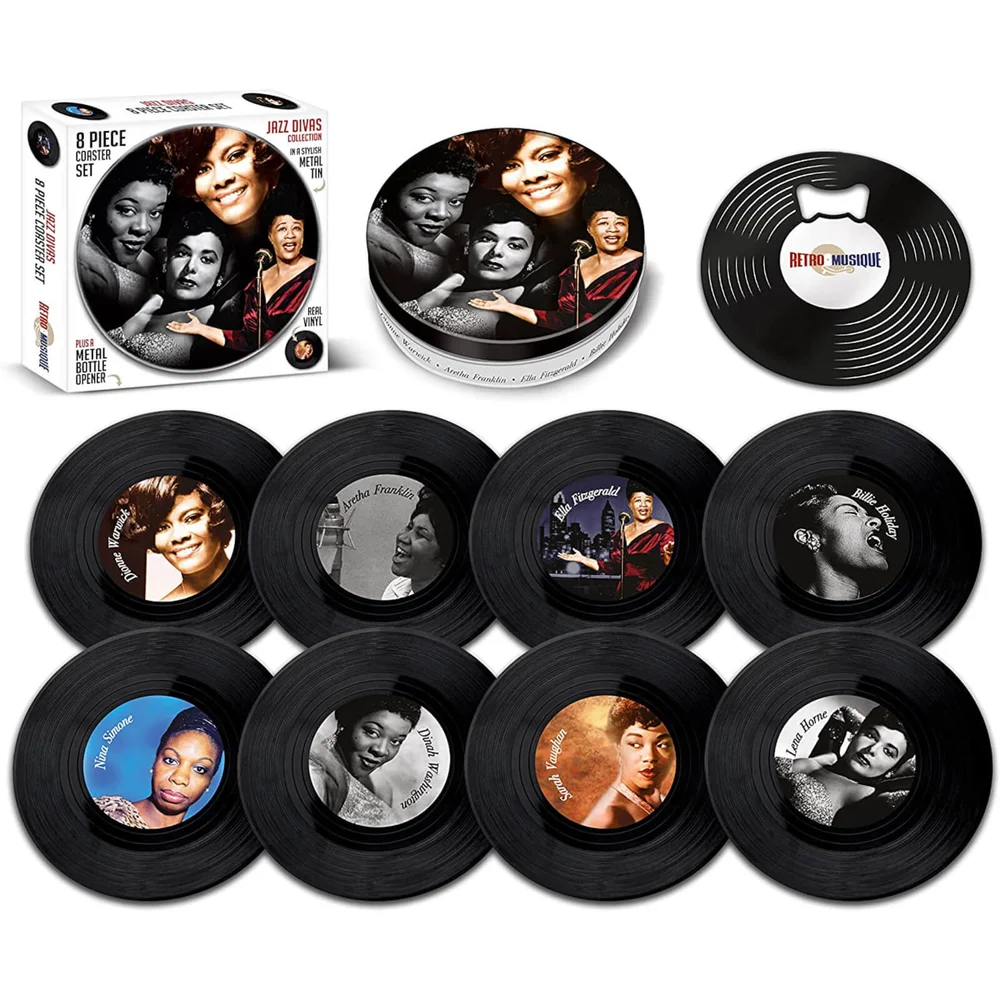 Jazz Divas 8 Stuks Onderzetter Blikken Set Afbeelding 1