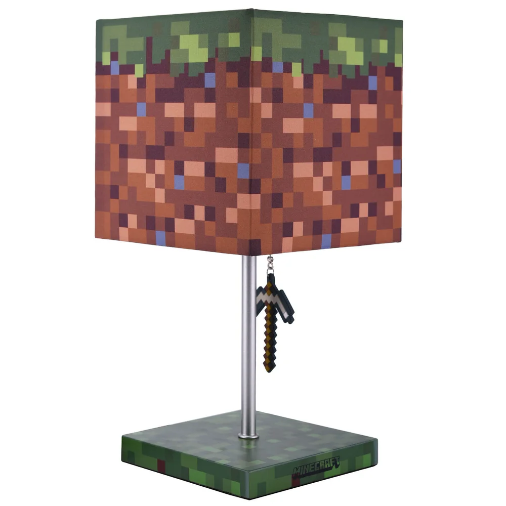 Minecraft 3D Puller Green Creeper And Grass Block Desk Lamp 14 Inch Afbeelding 1