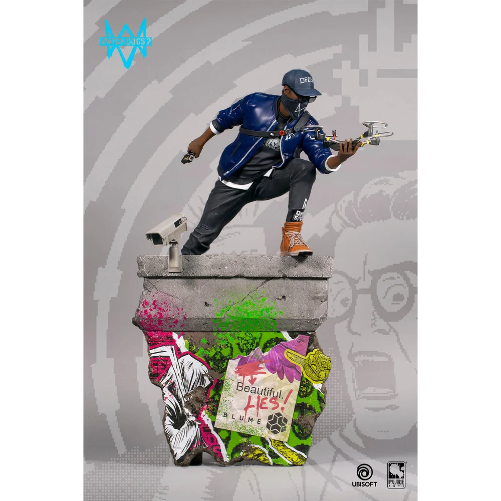 PureArts Watch Dogs 2 Hacktivist Marcus 1:4 Scale Statue Afbeelding 1