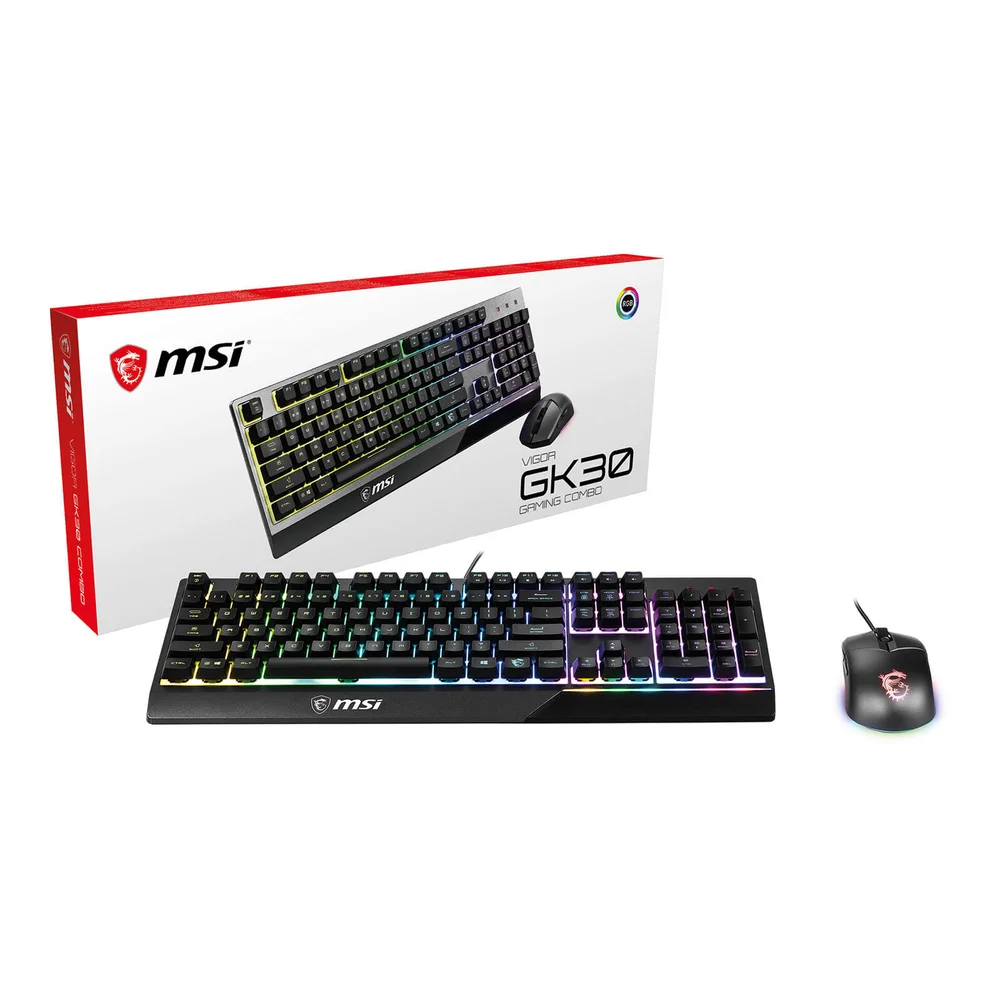 MSI VIGOR GK30 COMBO RGB MEMchanical Gaming Keyboard & Clutch GM11 Gaming Mouse Afbeelding 1