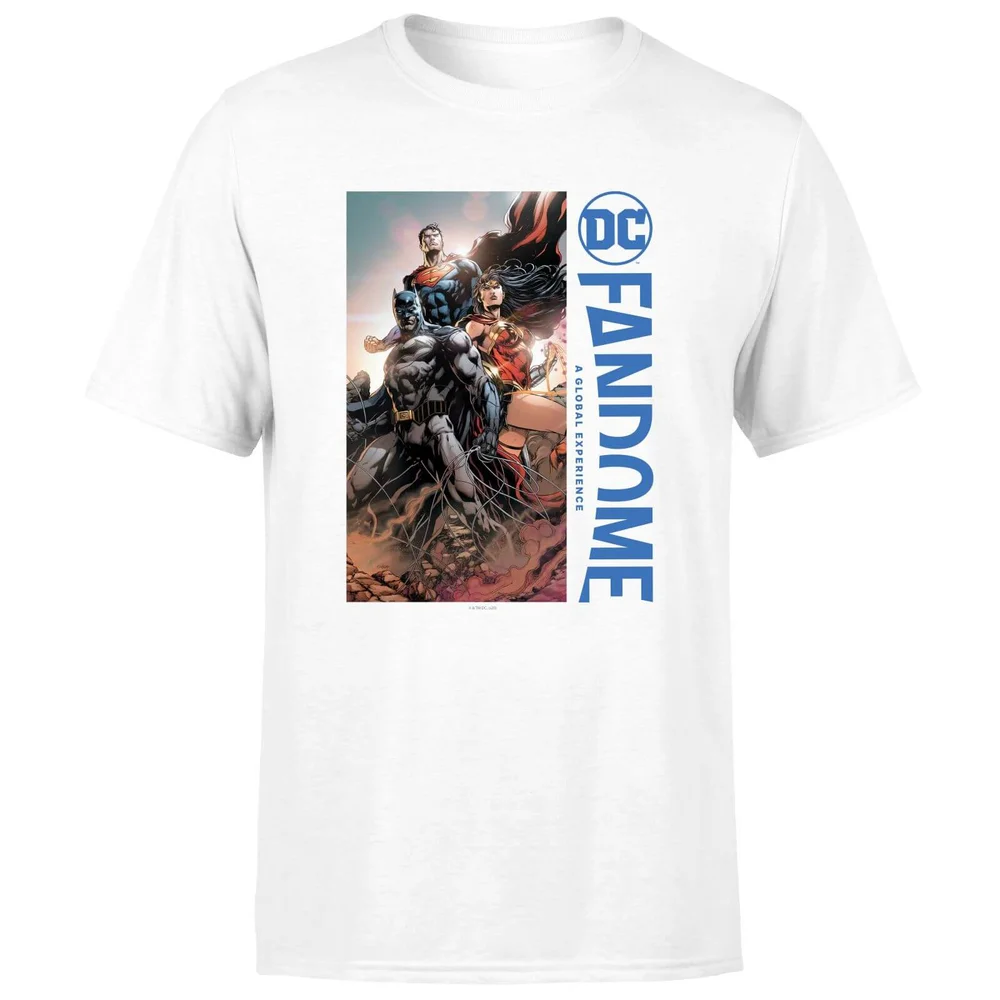 DC Fandome Batman, Wonderwoman, Superman Men's T-Shirt - White - S Afbeelding 1