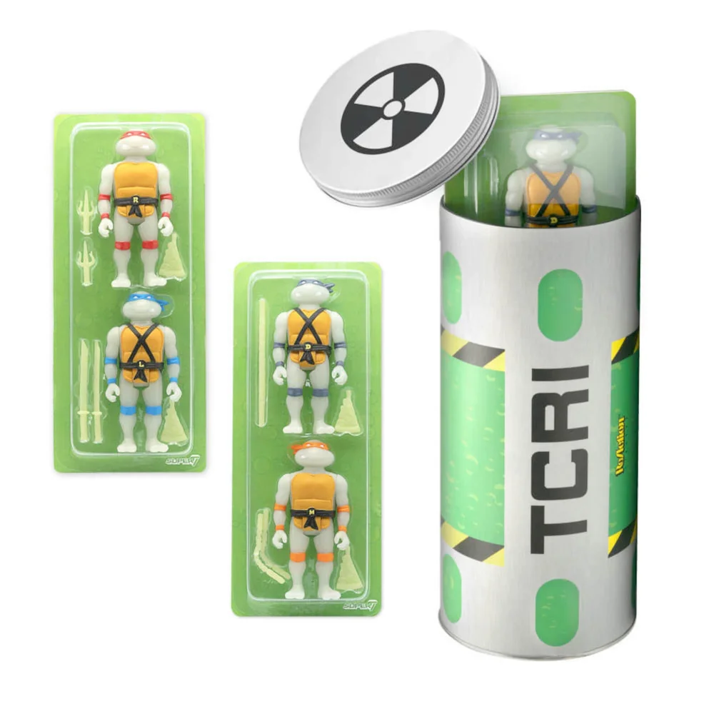 Super7 Teenage Mutant Ninja Turtles – Ooze Canister (SDCC 2020) ReAction Figure Set Afbeelding 1