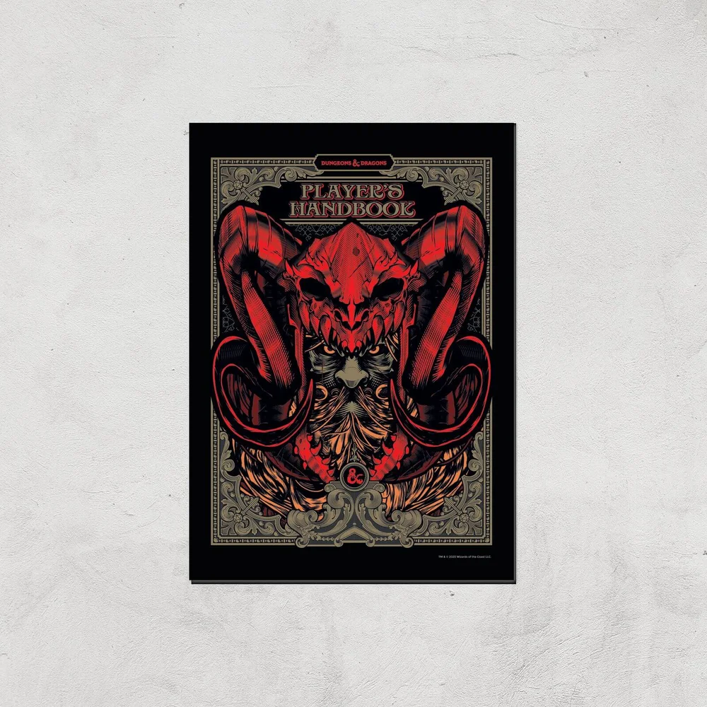 Dungeons & Dragons Players Handbook Giclee Art Print - A4 - Print Only Afbeelding 1