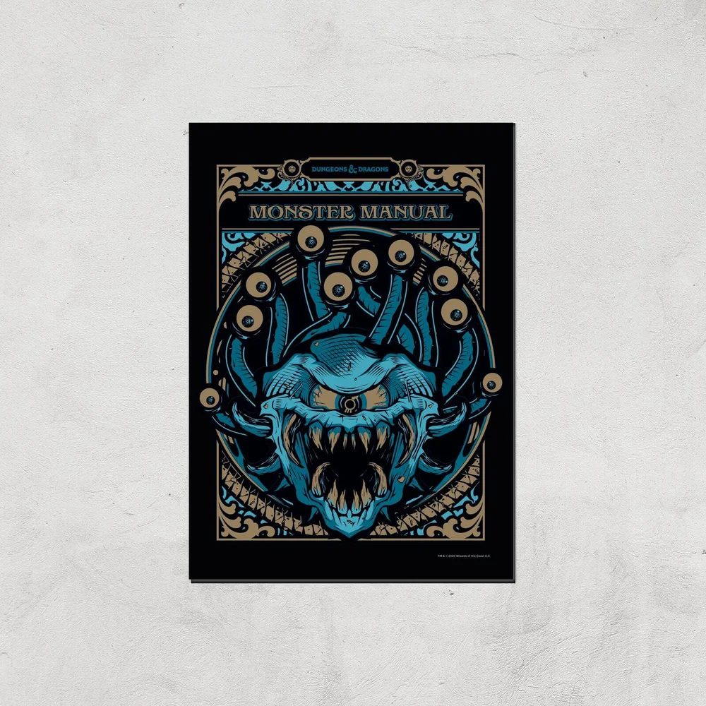 Dungeons & Dragons Monster Manual Giclee Art Print - A4 - Print Only Afbeelding 1