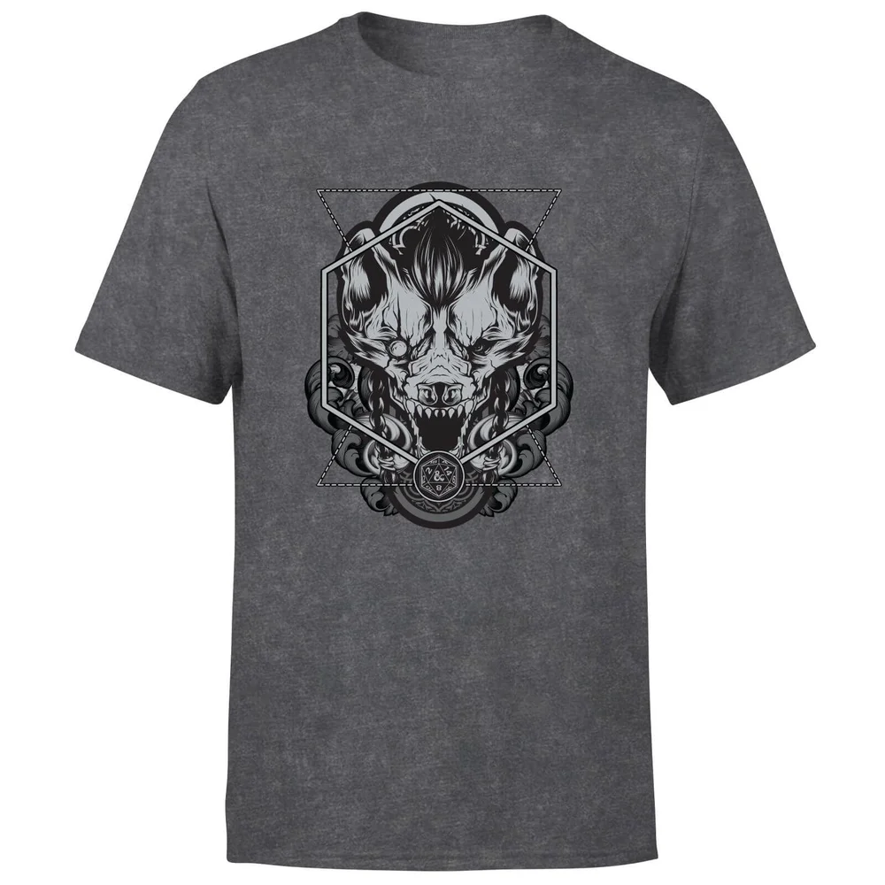 Dungeons & Dragons Gnoll Unisex T-Shirt - Zwart Acid Wash - S Afbeelding 1