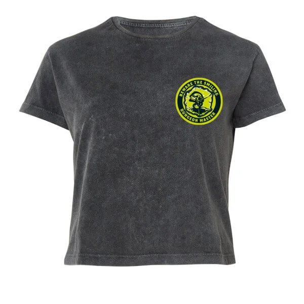 Dungeons & Dragons Smiling DM Women's Cropped T-Shirt - Zwart Acid Wash - XS Afbeelding 1