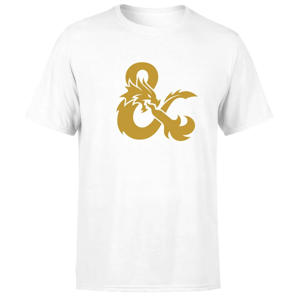 Dungeons & Dragons Ampersand Gold Men's T-Shirt - Wit - S Afbeelding 1