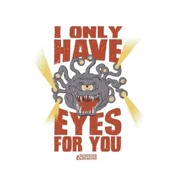 Dungeons & Dragons D&D Cartoon Beholder Unisex T-Shirt - Wit