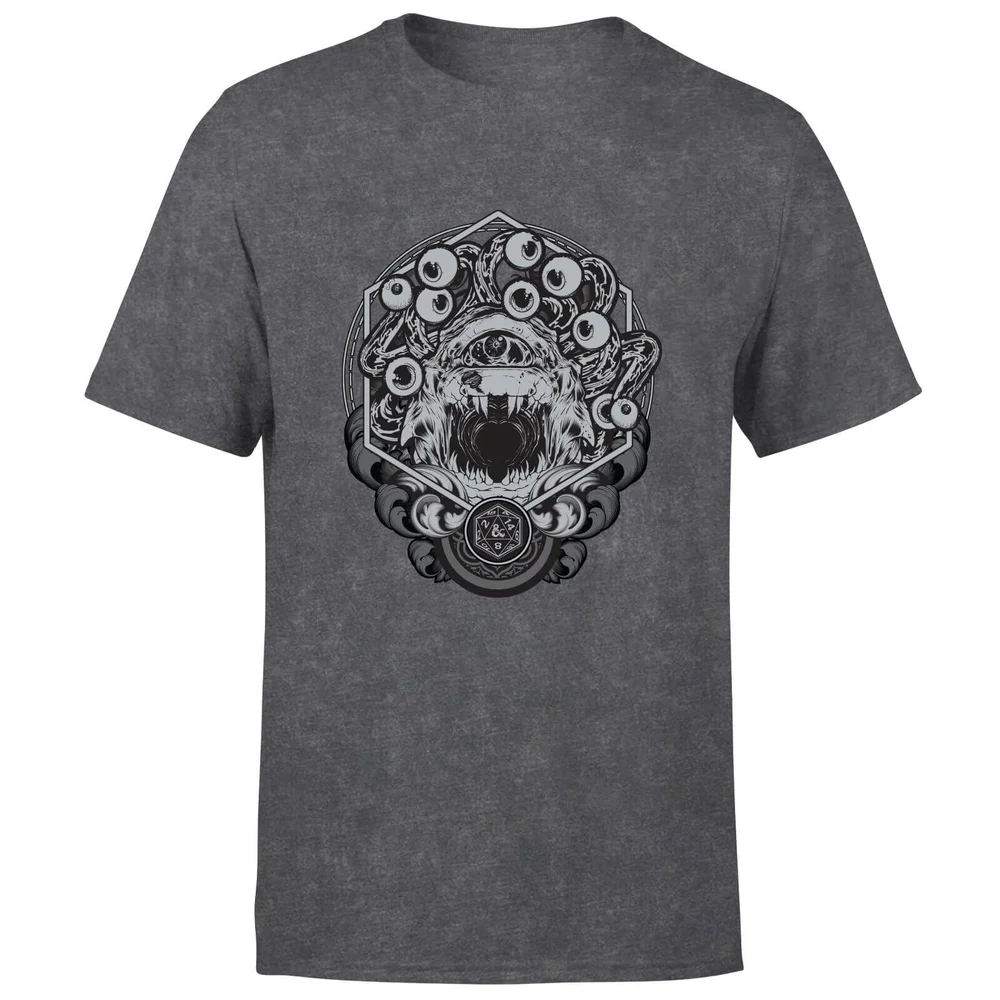 Dungeons & Dragons Beholder Unisex T-Shirt - Zwart Acid Wash - S Afbeelding 1