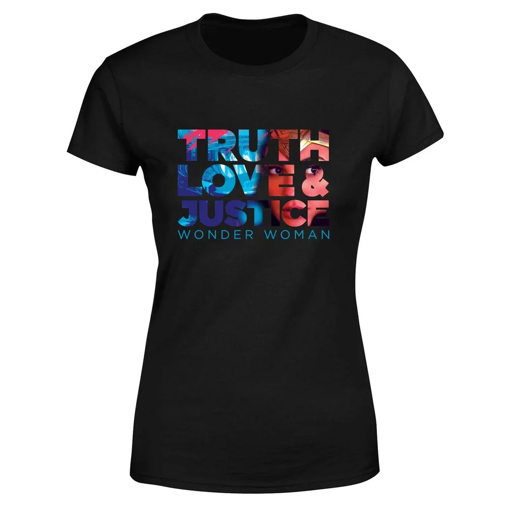 Wonder Woman Truth, Love And Justice Women's T-Shirt - Zwart - XS Afbeelding 1