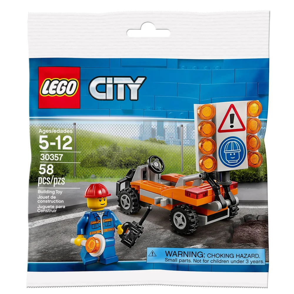 LEGO Stad: Wegwerker Minifiguur (30357) Afbeelding 1