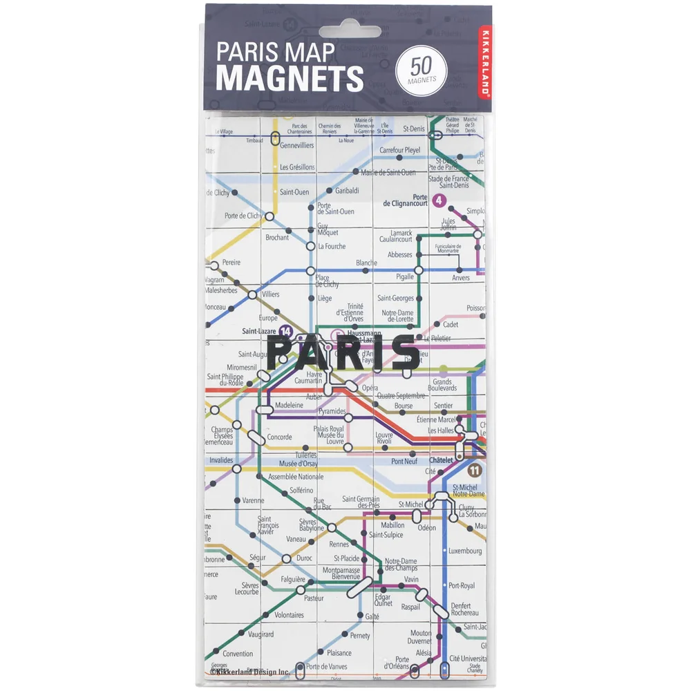 Kikkerland Paris Map Magnets Afbeelding 1