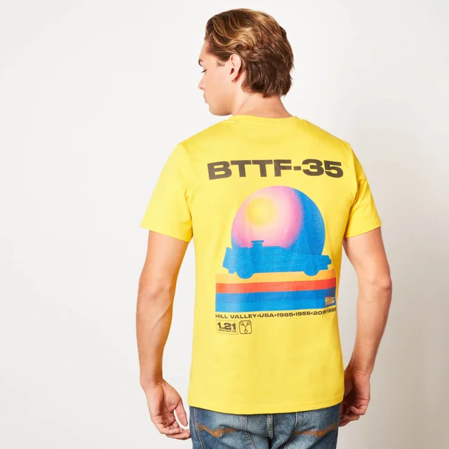 Back to the future 35 Hill Valley Front Unisex T-Shirt - Geel