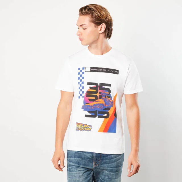 Back to the future Powered Car Unisex T-Shirt - Wit