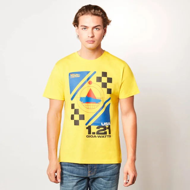 Back to the future 1.21 Giga-watts Unisex T-Shirt - Geel