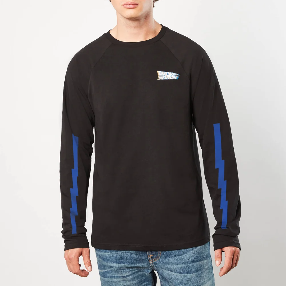 Back to the Future 3D Logo Unisex Long Sleeve T-Shirt - Zwart - XS Afbeelding 1