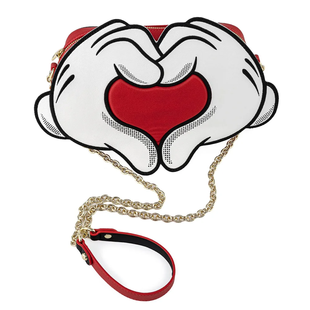Loungefly Disney Mickey and Minnie Mouse Heart Hands Crossbody Bag Afbeelding 1
