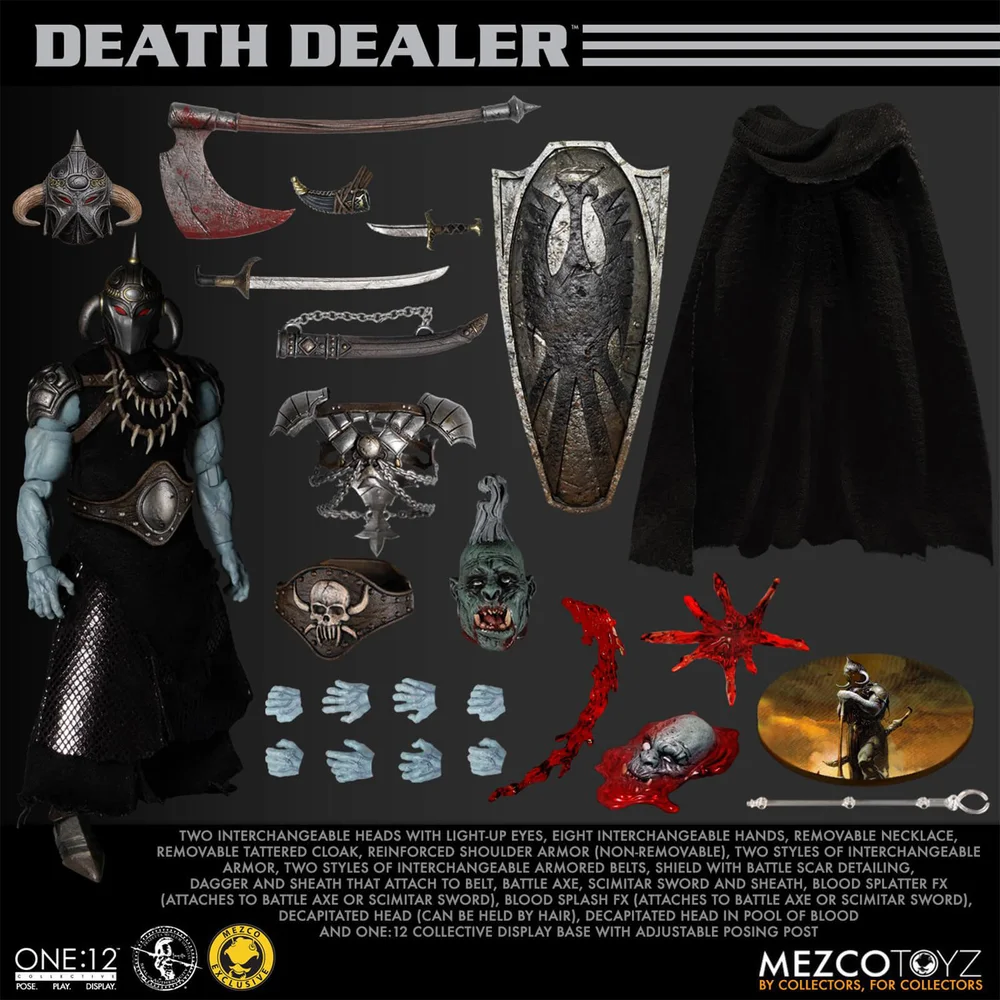Mezco One:12 Collective Frank Frazetta's Death Dealer Limited Edition Figuur Set Afbeelding 1