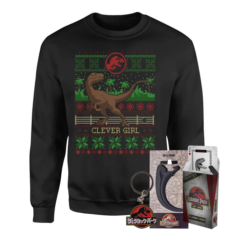 Jurassic Park Officially Licensed MEGA Christmas Gift Set - Includes Christmas Sweatshirt plus 3 gifts - S Afbeelding 1