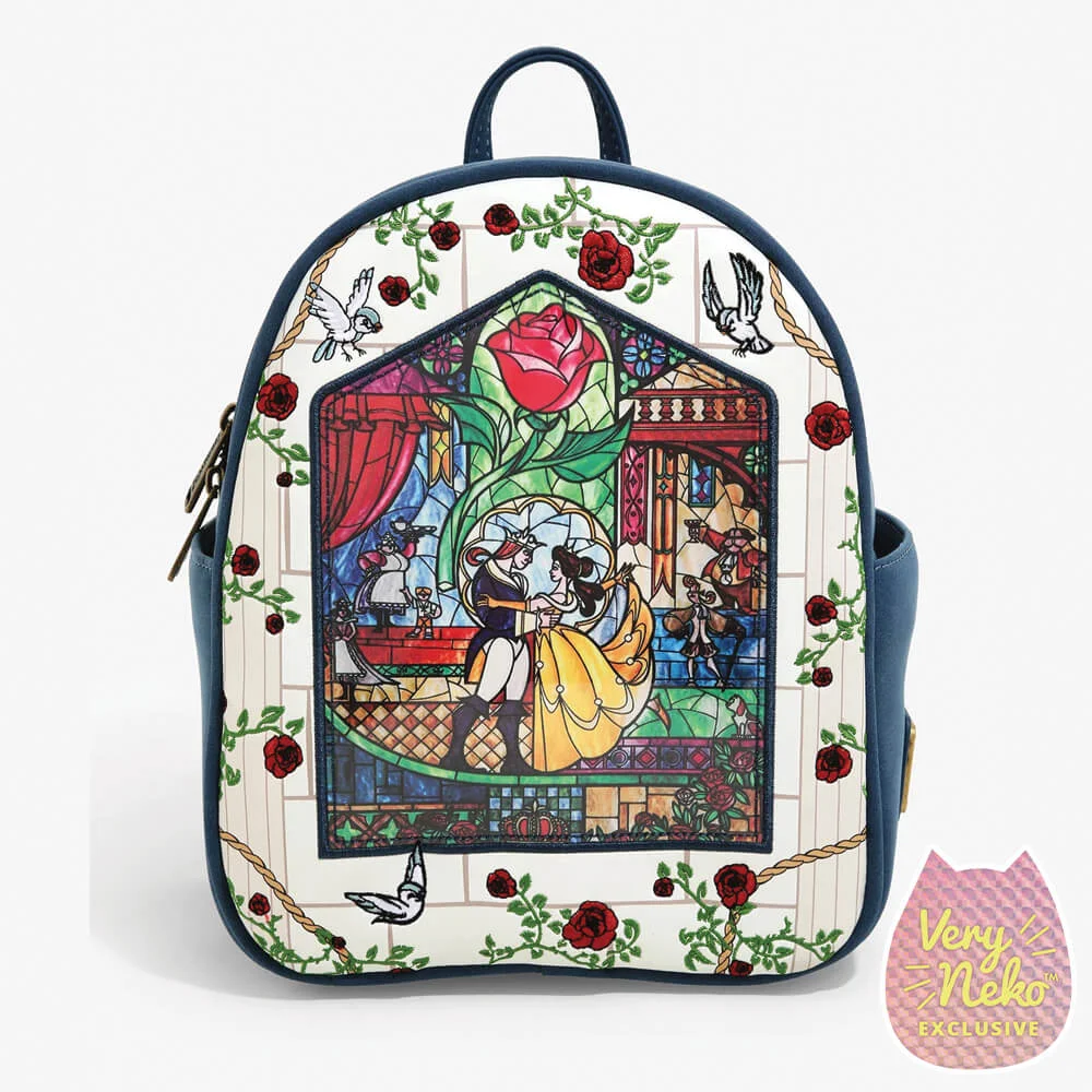 Loungefly Disney Beauty And The Beast Stained Glass Mini Backpack - VeryNeko Exclusive Afbeelding 1