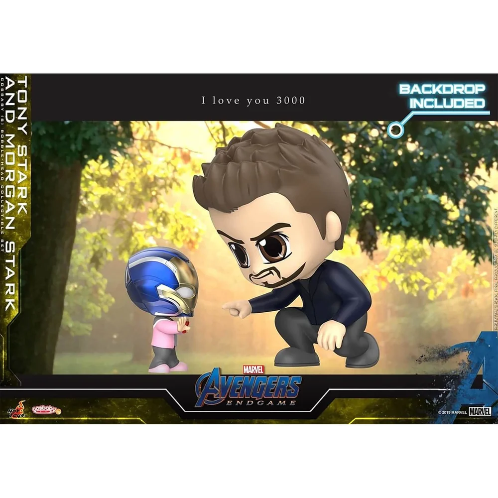 Hot Toys Cosbaby Marvel Avengers: Endgame - Tony Stark & Morgan Stark (Set van 2) Figuur Afbeelding 1