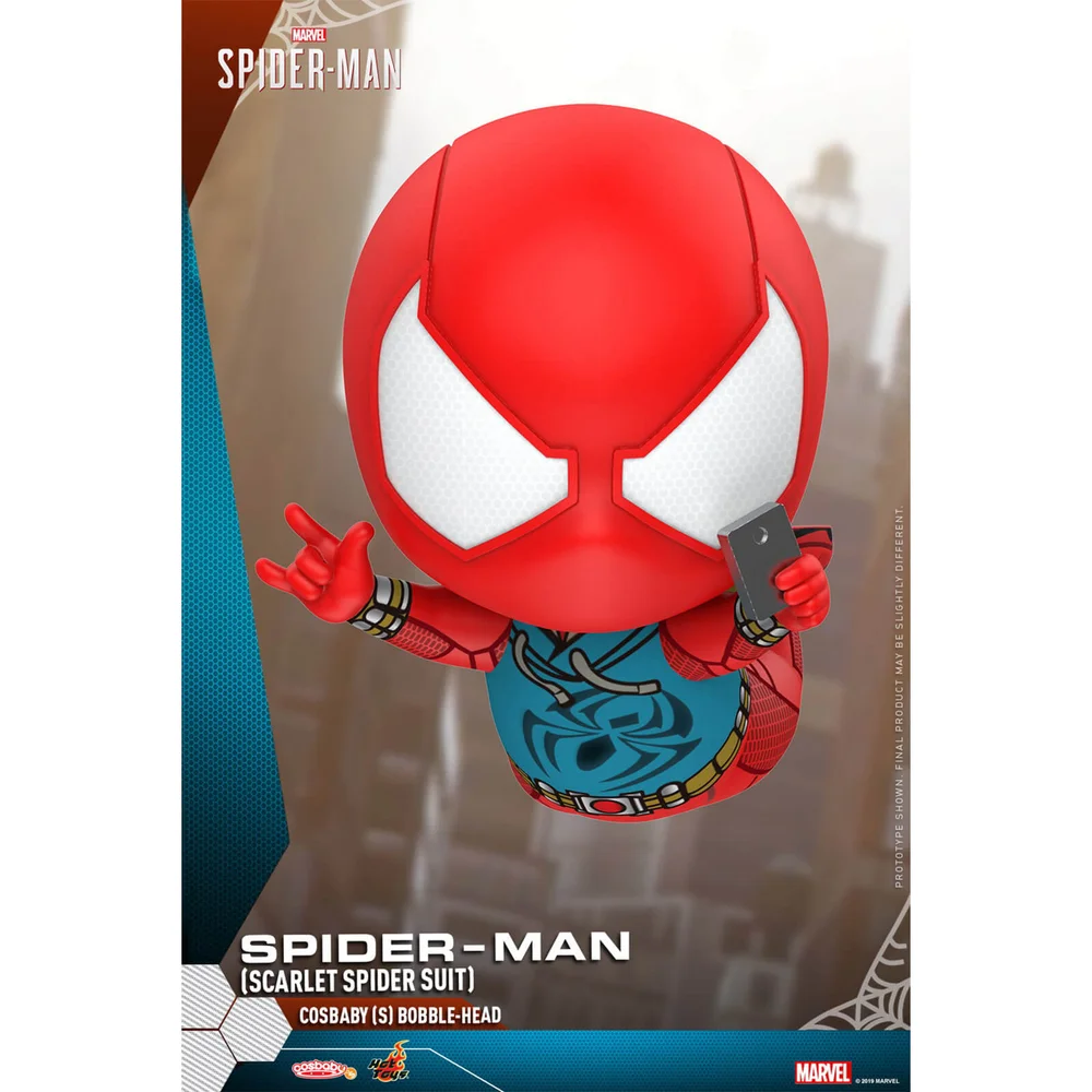 Hot Toys Cosbaby Marvel's Spider-Man PS4 - Spider-Man (Scarlet Spider Suit versie) Figuur Afbeelding 1