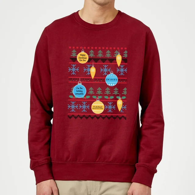 Friends Baubles Sweatshirt - Burgundy