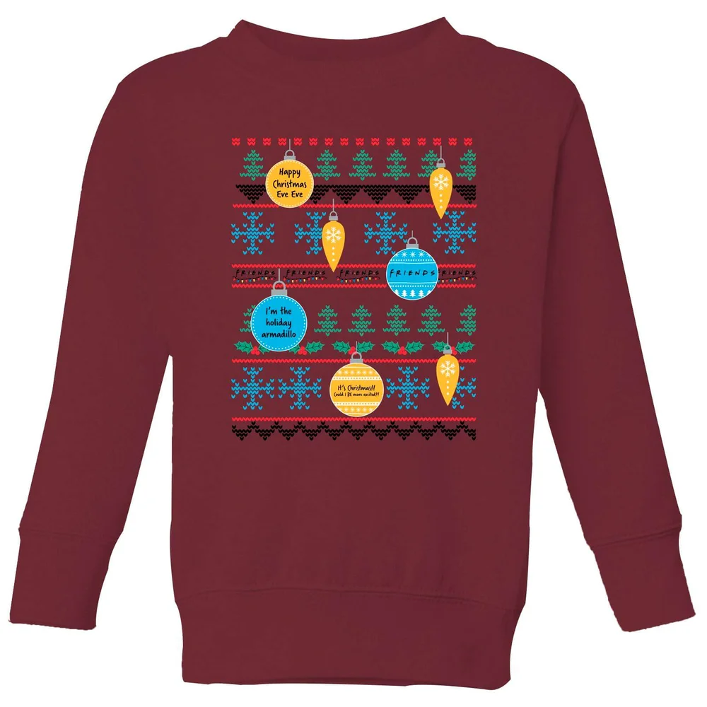 Friends Baubles Kids' Sweatshirt - Burgundy - 98/104 (3-4 jaar) Afbeelding 1