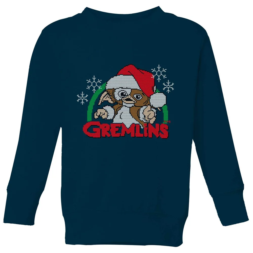 Gremlins Another Reason To Hate Christmas Kids' Christmas Jumper - Navy - 98/104 (3-4 jaar) Afbeelding 1