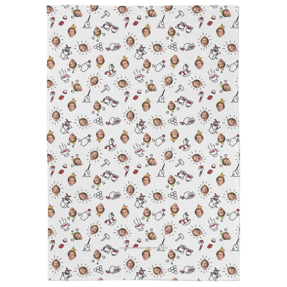 Elf Buddy Faces Tea Towel Afbeelding 1