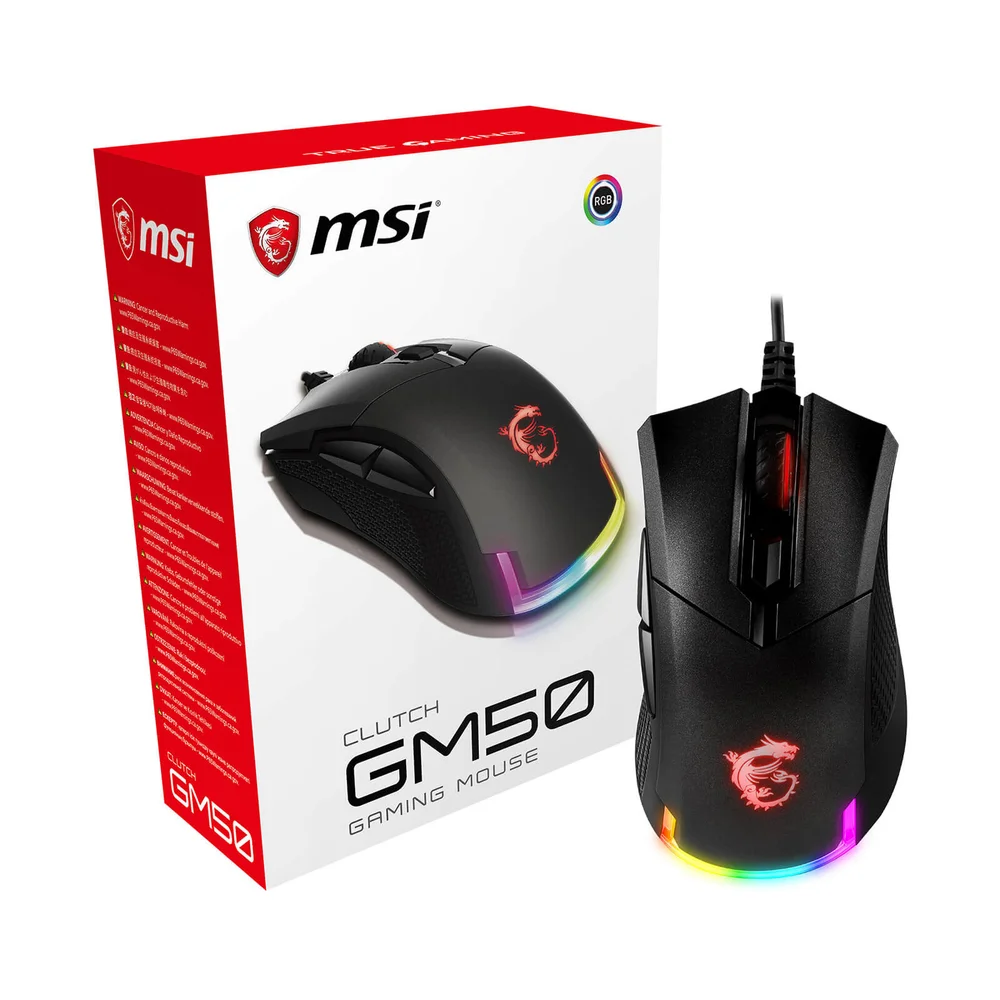 MSI Clutch GM50 RGB Optical FPS Gaming Mouse Afbeelding 1