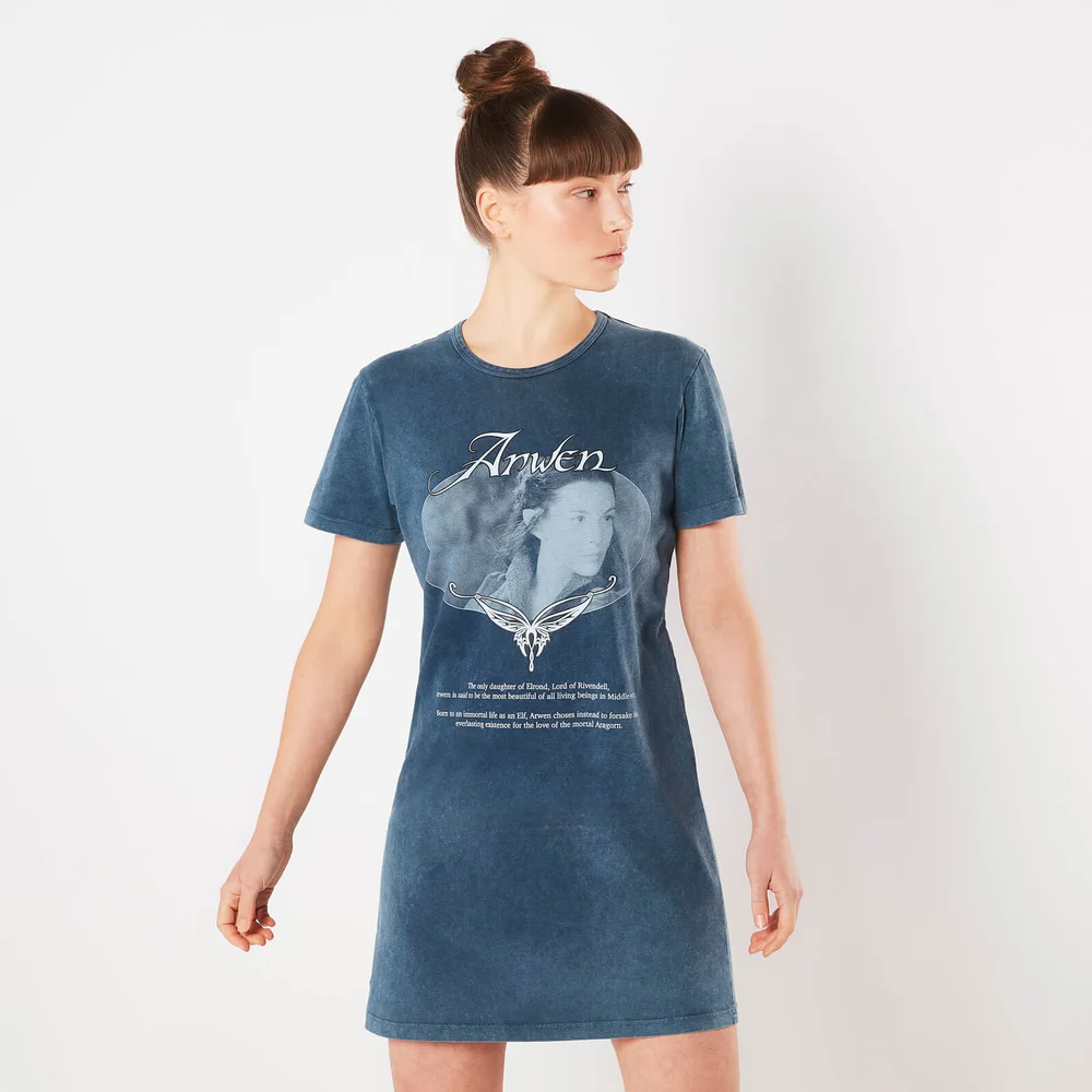 Lord Of The Rings Arwen Lady Of Rivendell Women's T-Shirt Dress - Donker Blauw Acid Wash - XXL Afbeelding 1