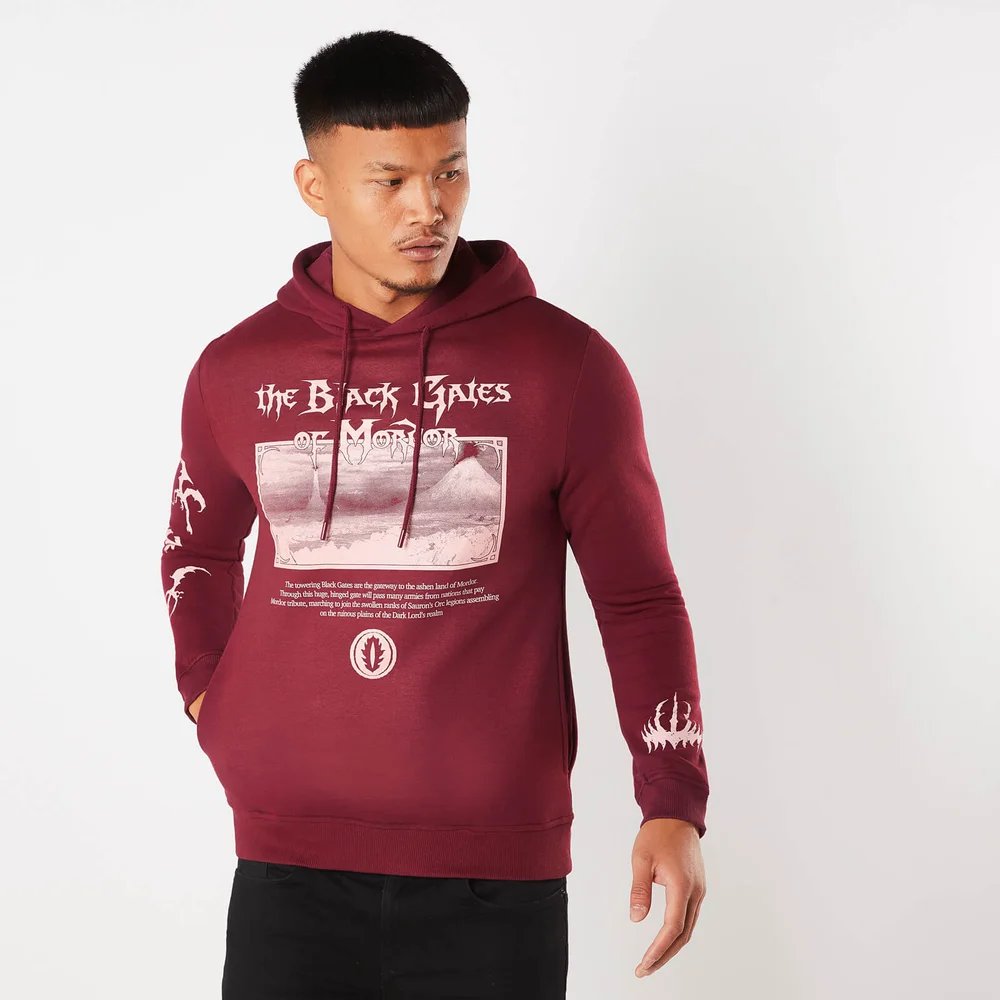 Lord Of The Rings The Zwart Gates Of Mordor Hoodie - Bordeaux - XL Afbeelding 1