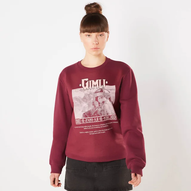 Lord Of The Rings Gimli Lord Of The Glittering Rocks Sweatshirt - Bordeaux