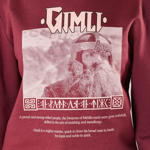 Lord Of The Rings Gimli Lord Of The Glittering Rocks Sweatshirt - Bordeaux