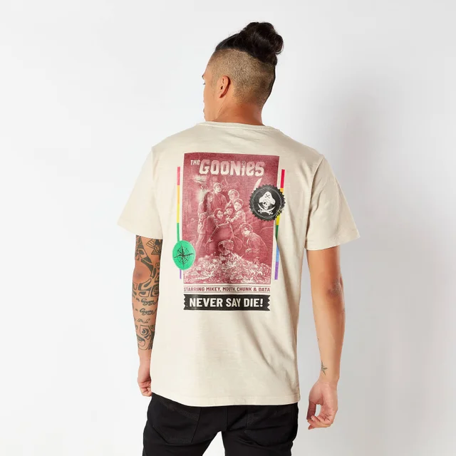 The Goonies Retro Cover Unisex T-Shirt - Wit Vintage Wash