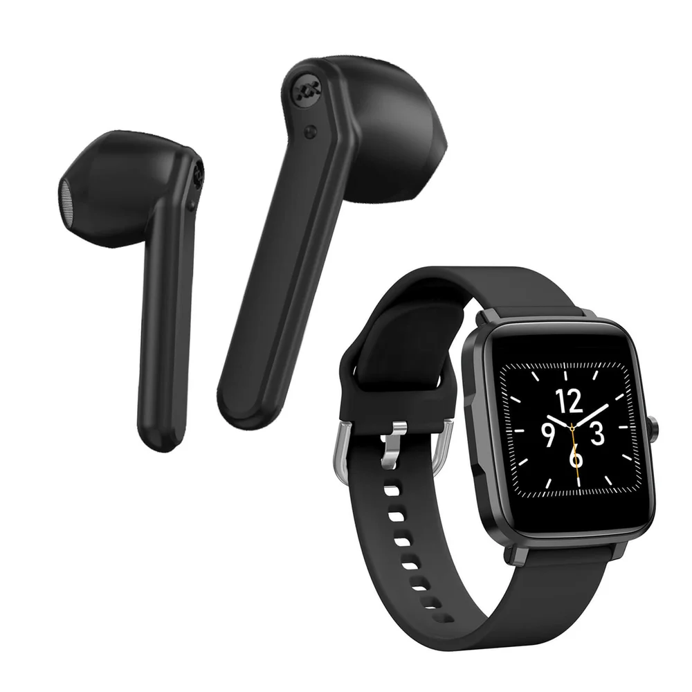 Mixx Streambuds AX TWS Earphones - Black + Smart Watch - Bundle Afbeelding 1