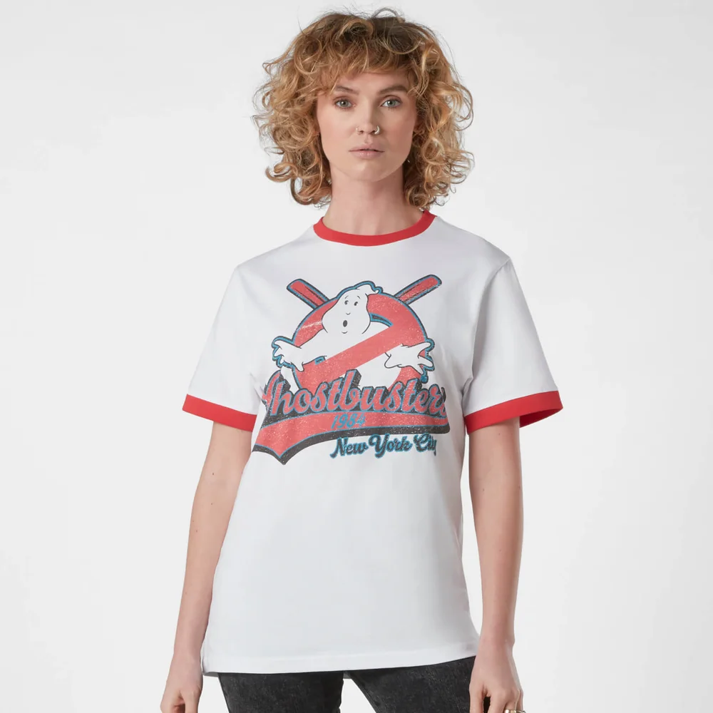 Ghostbusters Baseball Unisex T-Shirt Ringer - Wit/Rood - S Afbeelding 1