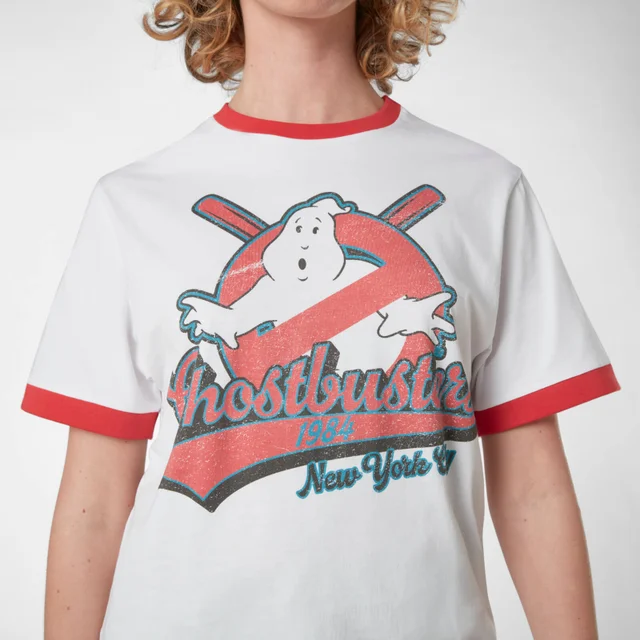 Ghostbusters Baseball Unisex T-Shirt Ringer - Wit/Rood