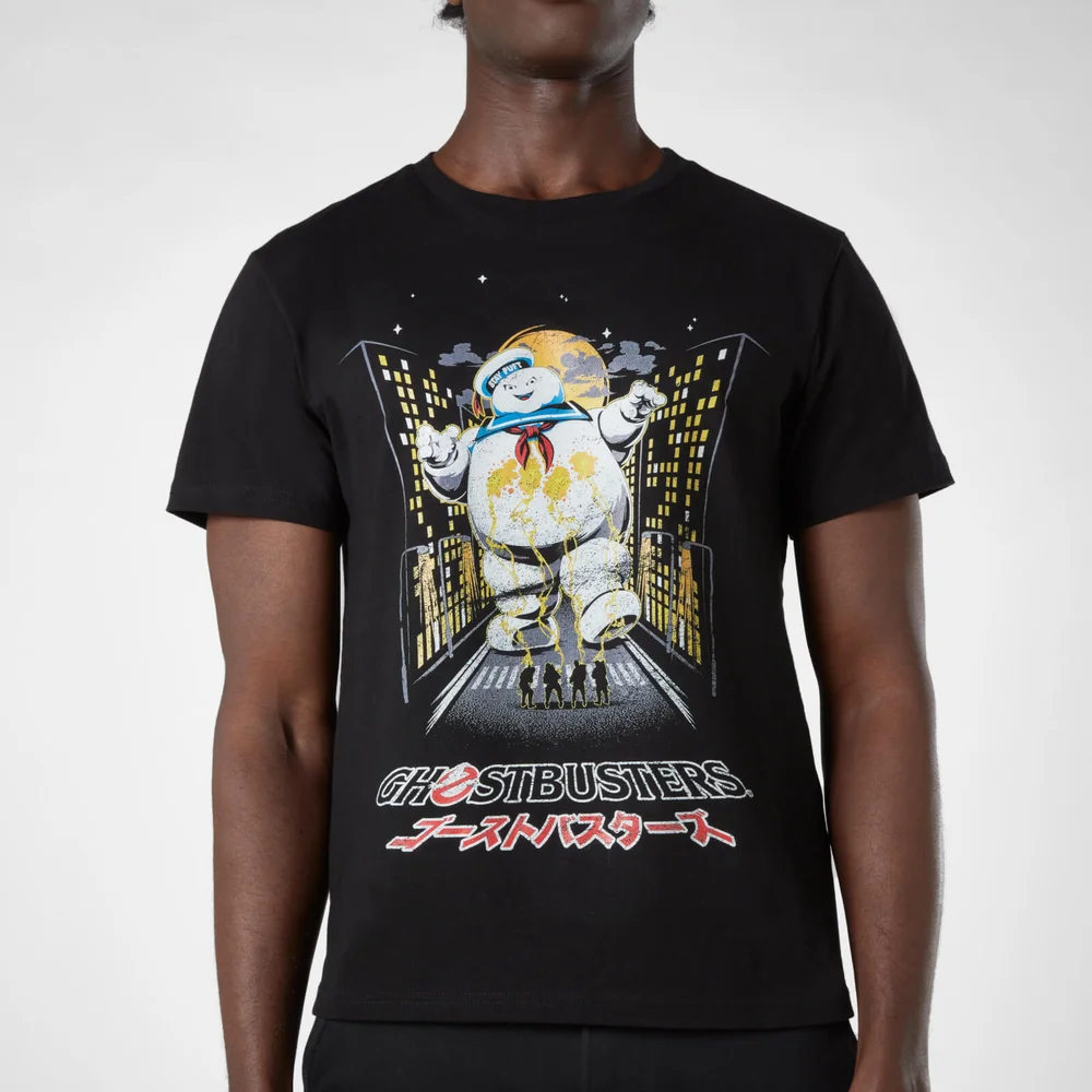 Ghostbusters Stay Puft Kanji Attack Men's T-Shirt - Zwart - S Afbeelding 1