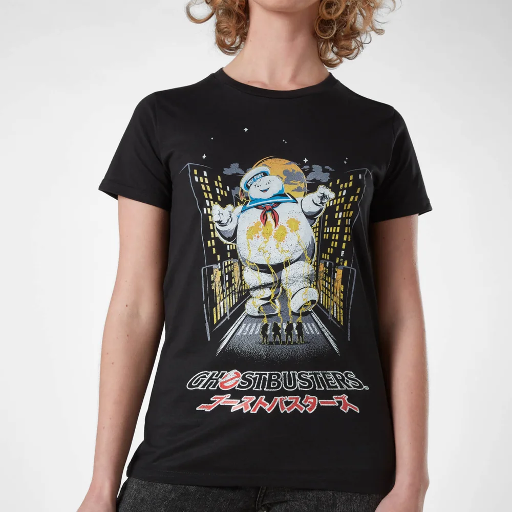 Ghostbusters Stay Puft Kanji Attack Women's T-Shirt - Zwart - XS Afbeelding 1