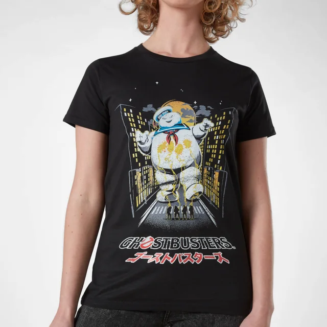 Ghostbusters Stay Puft Kanji Attack Women's T-Shirt - Zwart