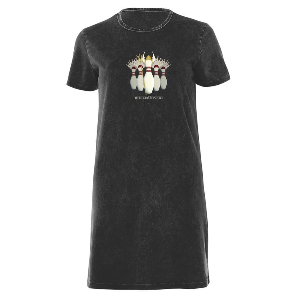 The Big Lebowski Women's T-Shirt Dress - Black Acid Wash - M - Black Acid Wash Afbeelding 1