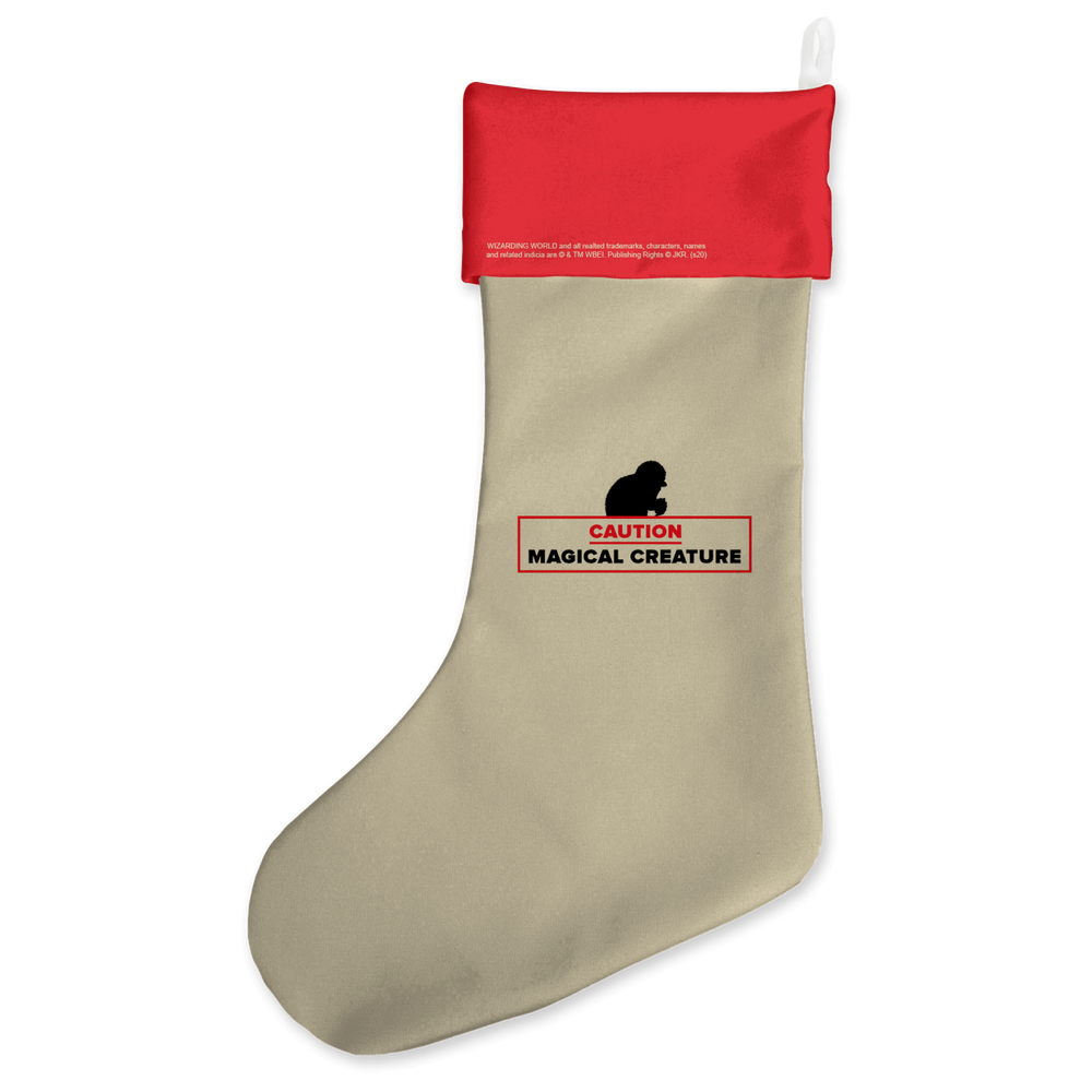 Caution Magical Creature Christmas Stocking Afbeelding 1