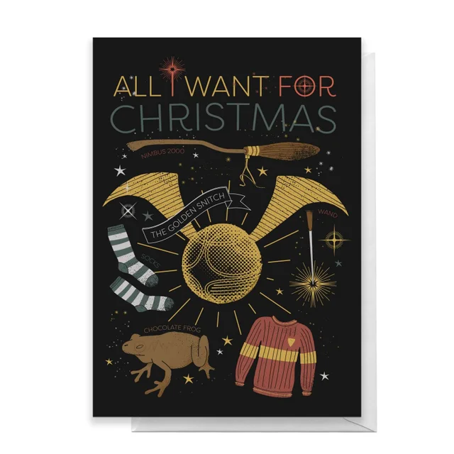 Harry Potter All I Want For Christmas Greetings Card