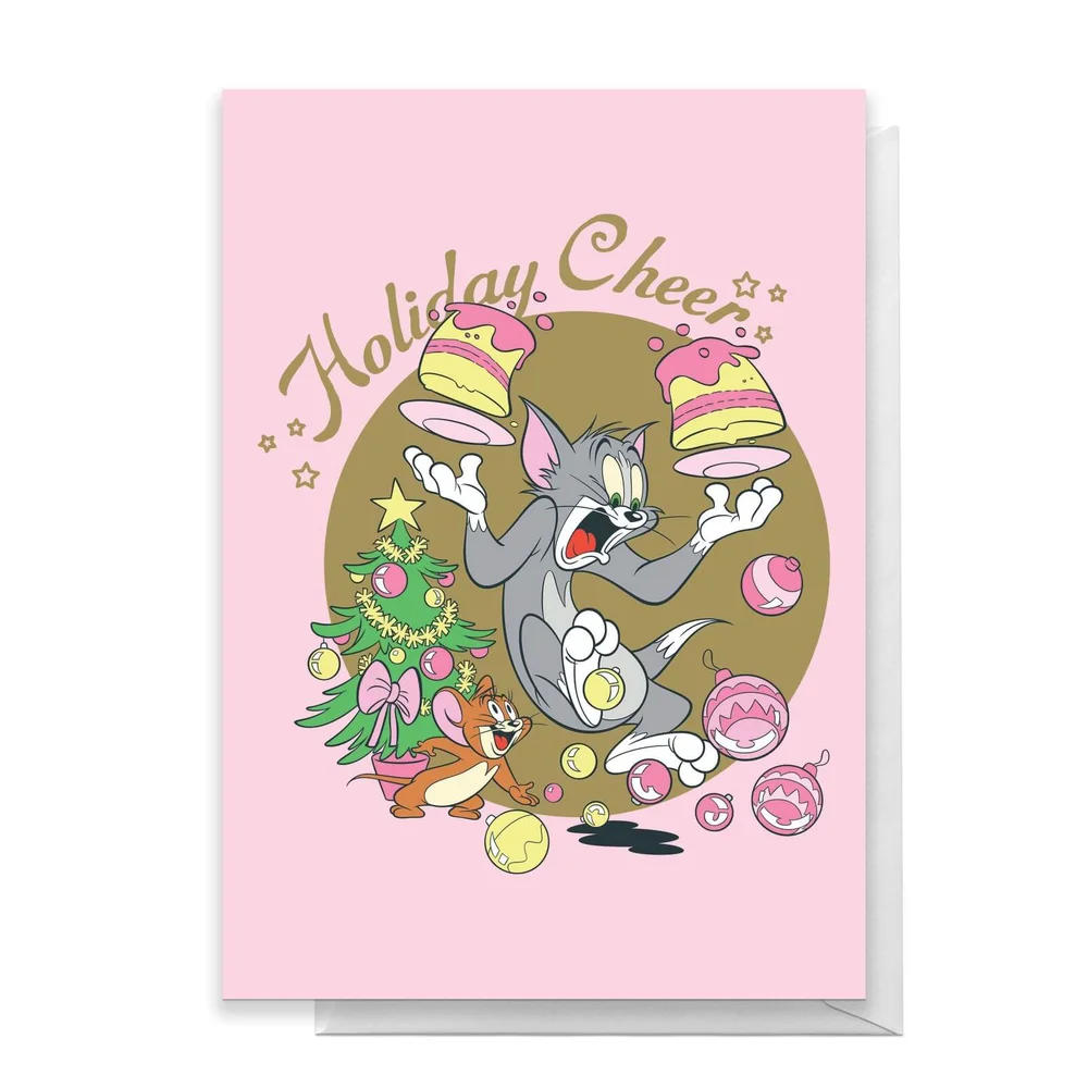 Tom And Jerry Holiday Cheers Greetings Card - Standard Card Afbeelding 1