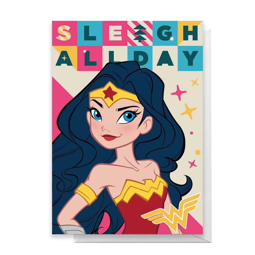 Wonder Woman Sleigh All Day Greetings Card - Standard Card Afbeelding 1