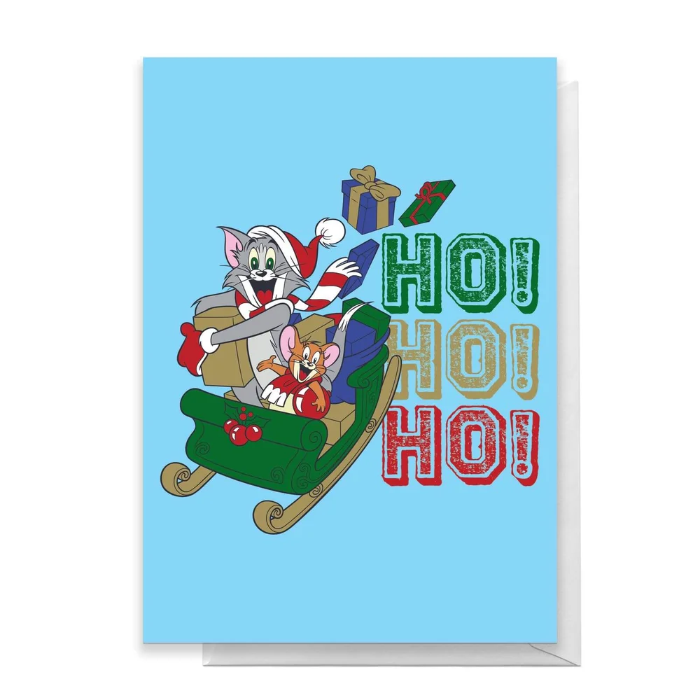 Tom And Jerry Sleigh Ho! Ho! Ho! Greetings Card - Standard Card Afbeelding 1