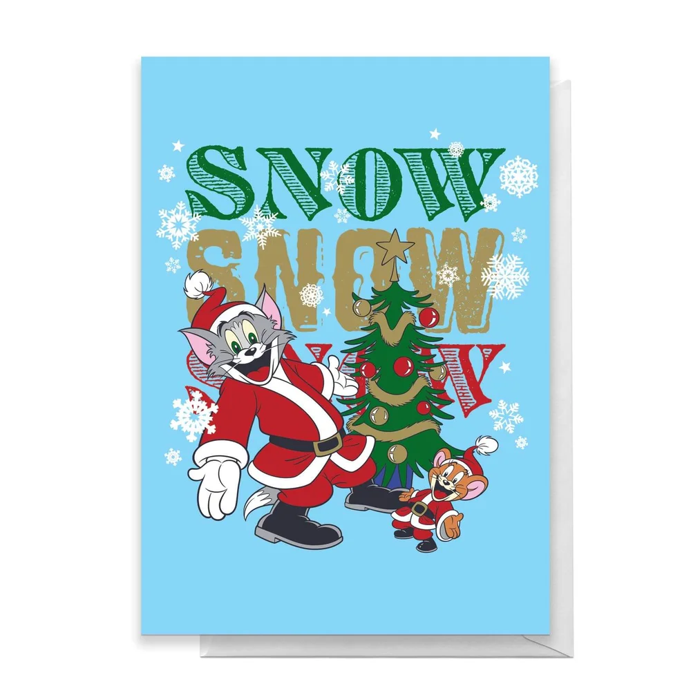 Tom And Jerry Snow Snow Snow Greetings Card - Standard Card Afbeelding 1