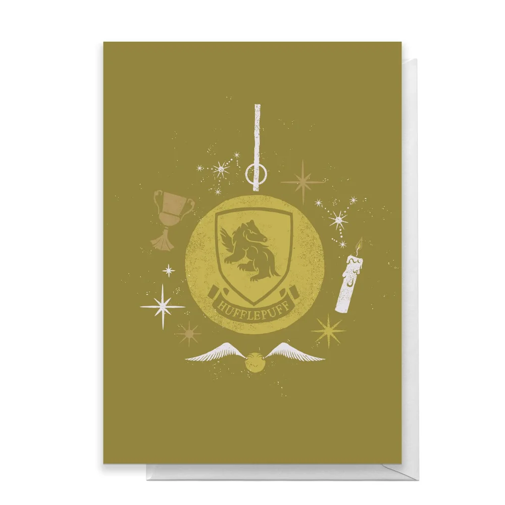 Harry Potter Hufflepuff Christmas Greetings Card - Standard Card Afbeelding 1